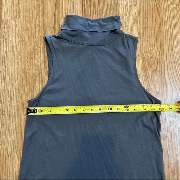 Womens Tildon Grey Turtleneck tank top sz S Zipper High Neck Sleeveless - Picture 6 of 8